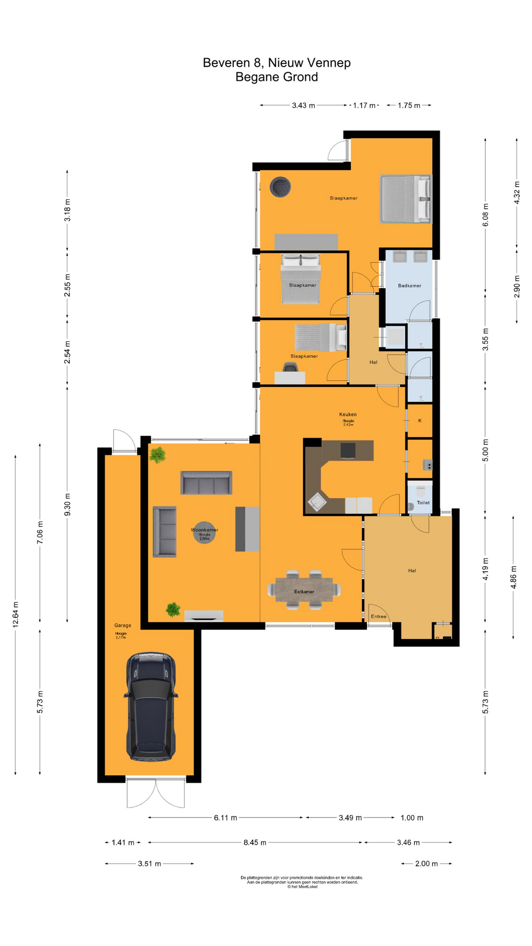 Beveren 8 , 2151 DE Nieuw-vennep map
